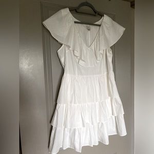 White Tiered Swing Dress